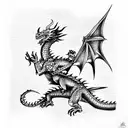 Dragon Samurai  tattoo design idea