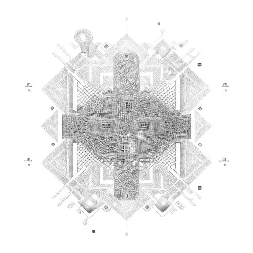 An intricate circuit board design with a hidden message in binary code tattoo design idea