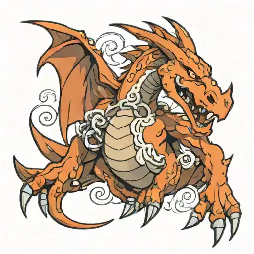 charizard father looking tattoo design idea