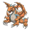 charizard father looking tattoo design idea