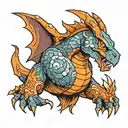 charizard father looking tattoo design idea