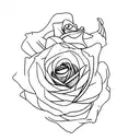single long stem rose  tattoo design idea