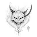 espada enfiada em uma rosa tattoo design idea