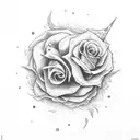 espada enfiada em uma rosa tattoo design idea