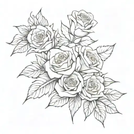 25th of febuary 2023 roman numerals tattoo design with roses behind it tattoo design idea