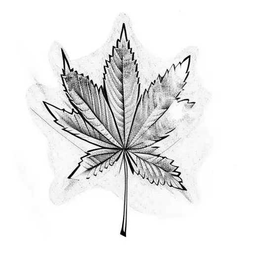 weed leaf tattoo design idea