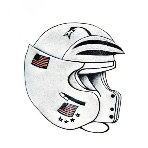 racing helmet and finish flag tattoo design idea