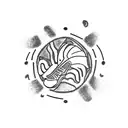 2. A minimalistic line drawing of a car with a trail of footprints leading up to it, symbolizing the excitement of runni tattoo design idea