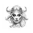 la silueta de afrodita tattoo design idea