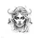 la silueta de afrodita tattoo design idea