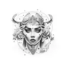 la silueta de afrodita tattoo design idea