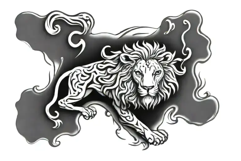 Leo zodiac signs tattoo design idea