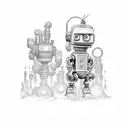 Robot Bender futurama tattoo design idea