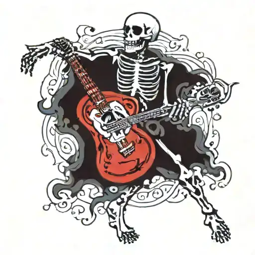 the skeleton dances only with tattoo design idea