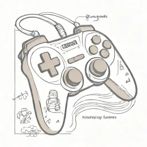 A game controller with motivational symbols and phrases incorporated into the design tattoo design idea