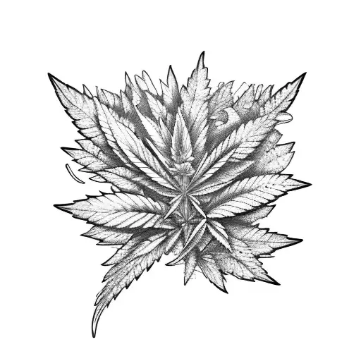marijuana babe tattoo design idea