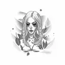 marijuana babe tattoo design idea