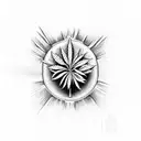 marijuana bud inside babes face tattoo design idea