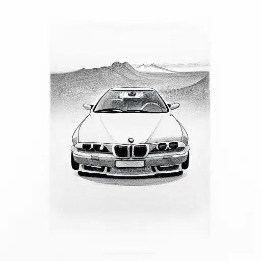 Bmw e38 parked in kitchen tattoo design idea