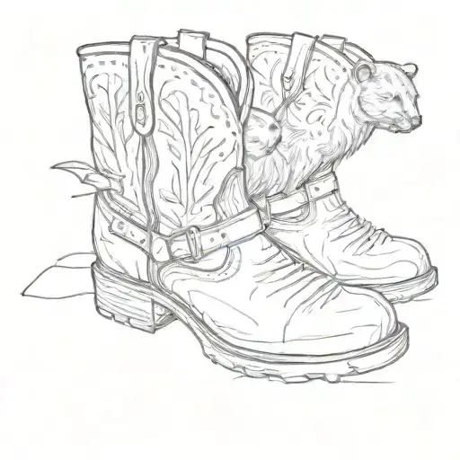 wombat cowboy boots tattoo design idea