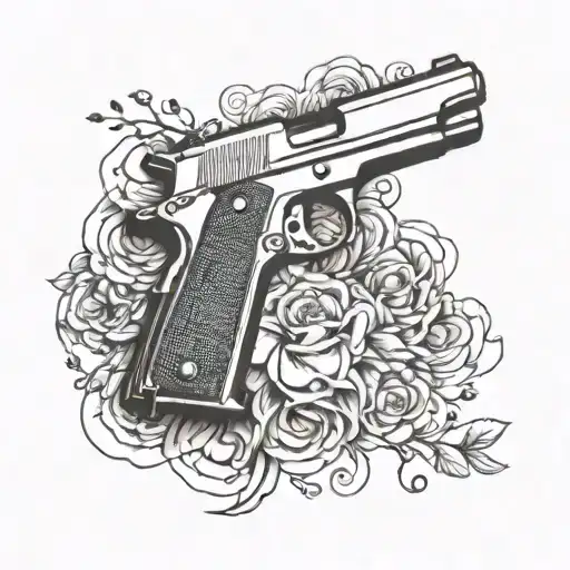 1911 pistol tattoo design idea