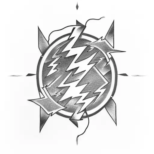 An electrician's tool belt with lightning bolts tattoo design idea