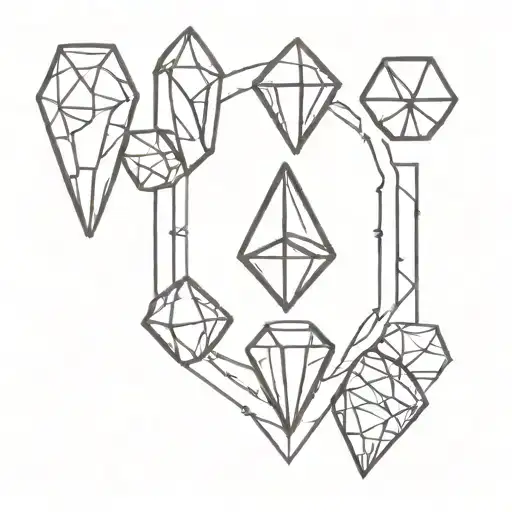 A minimalist tattoo design featuring the Crystal Gems from Steven Universe tattoo design idea