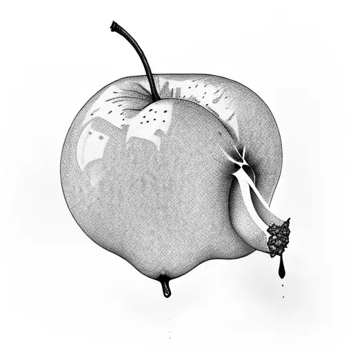 pear smoking a joint tattoo design idea