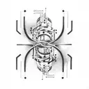 Electrical circuitry intertwined with musical notes tattoo design idea