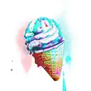 dead ice cream cone melting  tattoo design idea