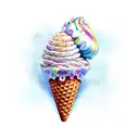 dead ice cream cone melting  tattoo design idea