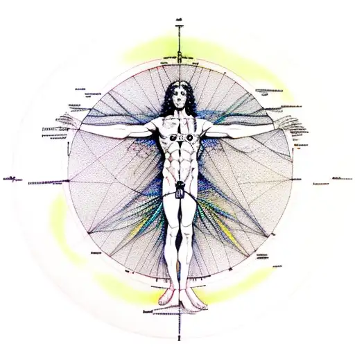 Vitruvian man tattoo design idea