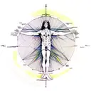 Vitruvian man tattoo design idea