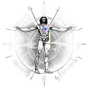 Vitruvian man tattoo design idea