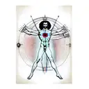 Vitruvian man tattoo design idea