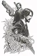 john wick tattoo design idea