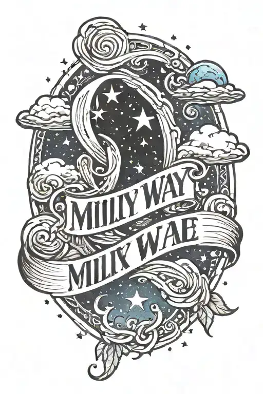 Milky Way with the word "mine"  tattoo design idea