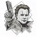 Michael Myers wielding his weapon tattoo design idea