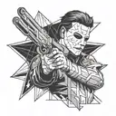 Michael Myers wielding his weapon tattoo design idea