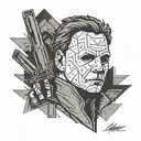 Michael Myers wielding his weapon tattoo design idea