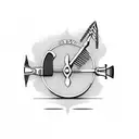 Vintage barber tools tattoo design idea