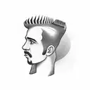 Vintage barber tools tattoo design idea