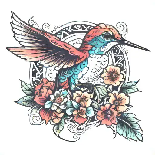 infinity hummingbird   tattoo design idea