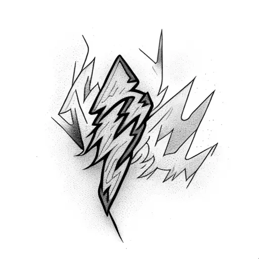 Blackwork "Lightning Bolt" Tattoo Idea BlackInk AI