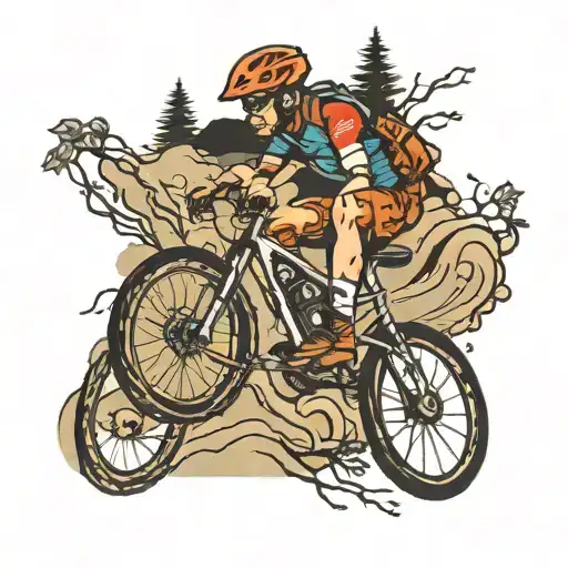 Mtb cyclist tattoo design idea