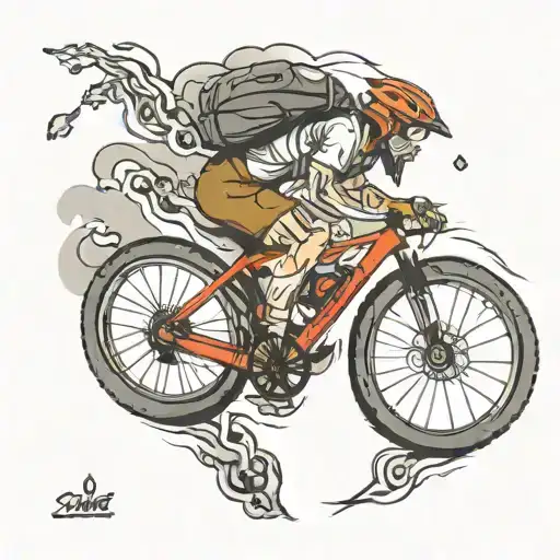 Mtb cyclist tattoo design idea