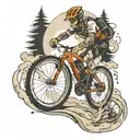 Mtb cyclist tattoo design idea