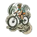 Mtb cyclist tattoo design idea