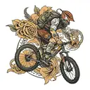 Mtb cyclist tattoo design idea