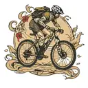 Mtb cyclist tattoo design idea